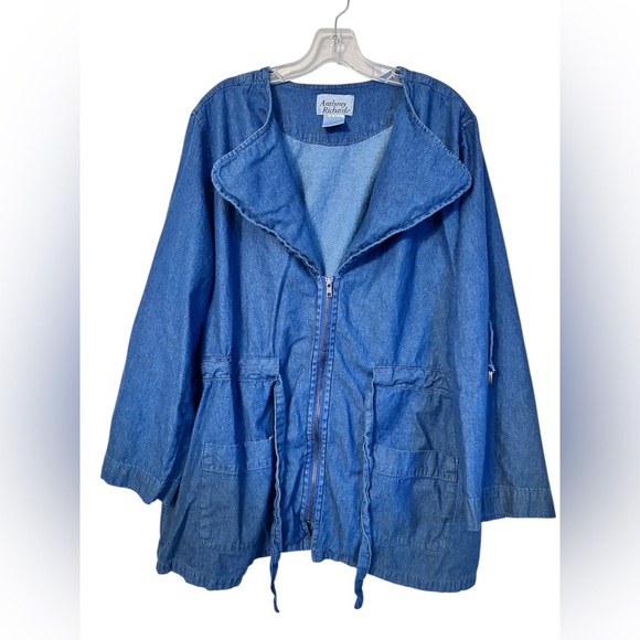 Anthony Richards Jackets & Blazers - Anthony Richards drawstring denim utility jacket, size 2X